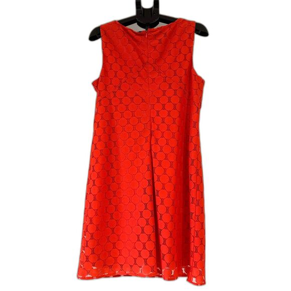 Peck & Peck Sleeveless Red Dress With Polka Dot and Beaded Rose Detail Size 16 - Picture 3 of 10